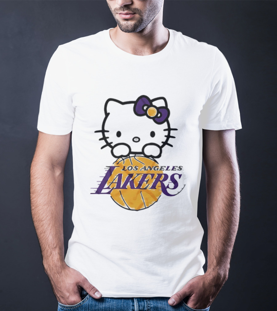 Hello Kitty Los Angeles Lakers Basketball Collaboration T-Shirt