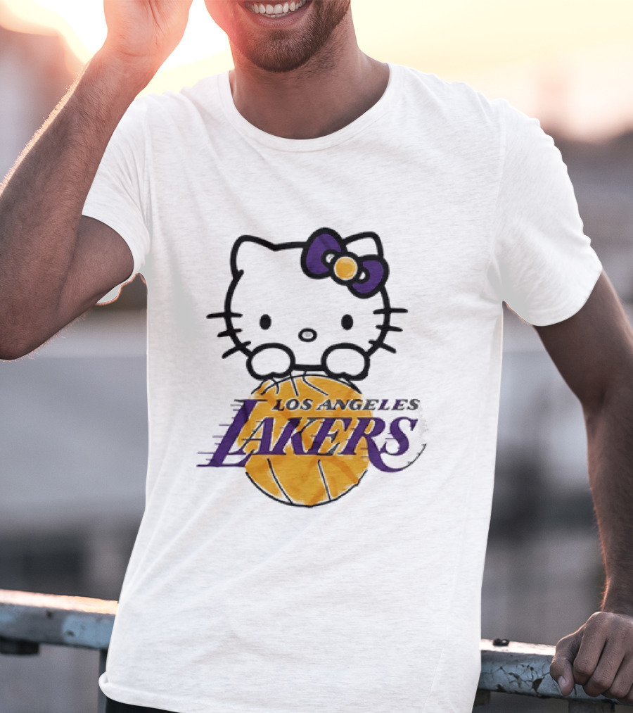 Hello Kitty Los Angeles Lakers Basketball Collaboration T-Shirt