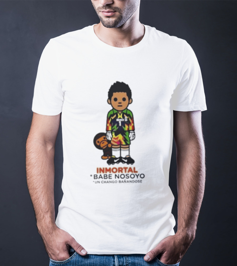 Jorge Campos Inmortal Babe Nosoyo Un Chango Bañandose Colorful Soccer Legend And Monkey T-Shirt