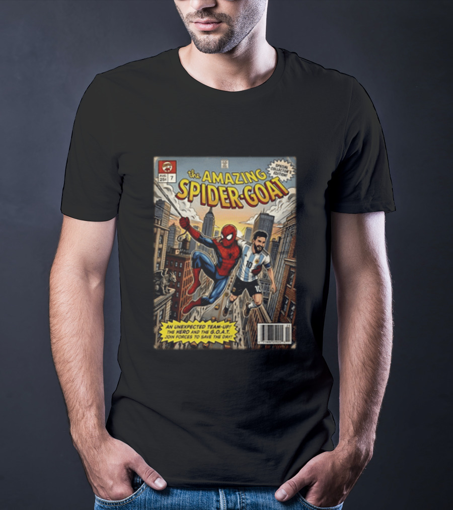 The Amazing Spider GOAT Lionel Messi Argentina National Team Spider Man Comic Edition T-Shirt