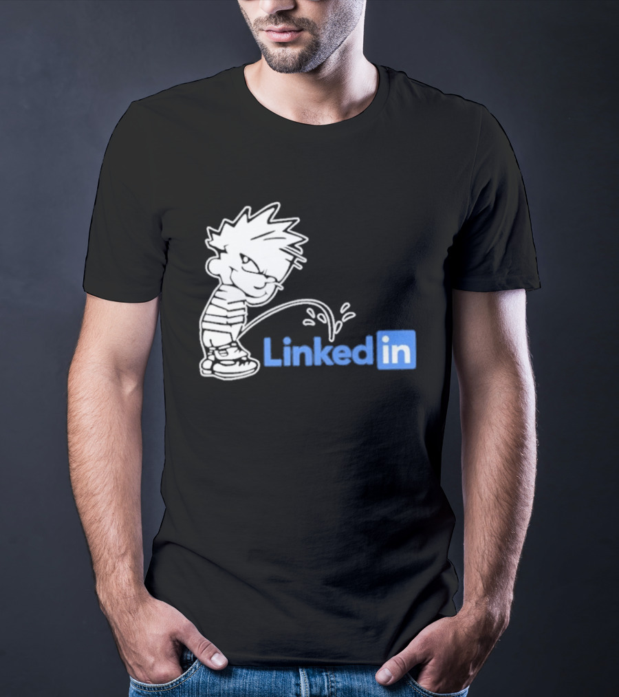 Calvin Pissing LinkedIn T-Shirt
