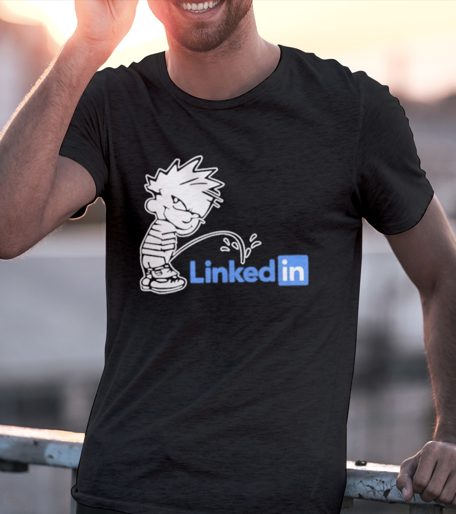Calvin Pissing LinkedIn T-Shirt