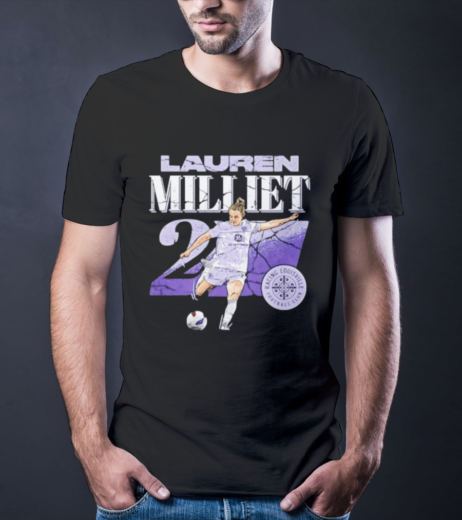 Lauren Milliet Racing Louisville FC 26 Soccer Player T-Shirt