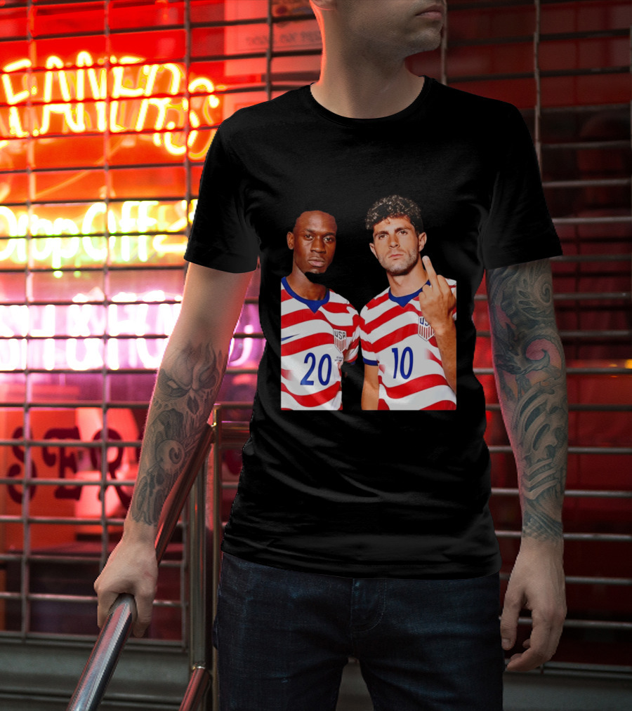 Christian Pulisic Folarin Balogun USMNT Soccer Iconic Gesture T-Shirt