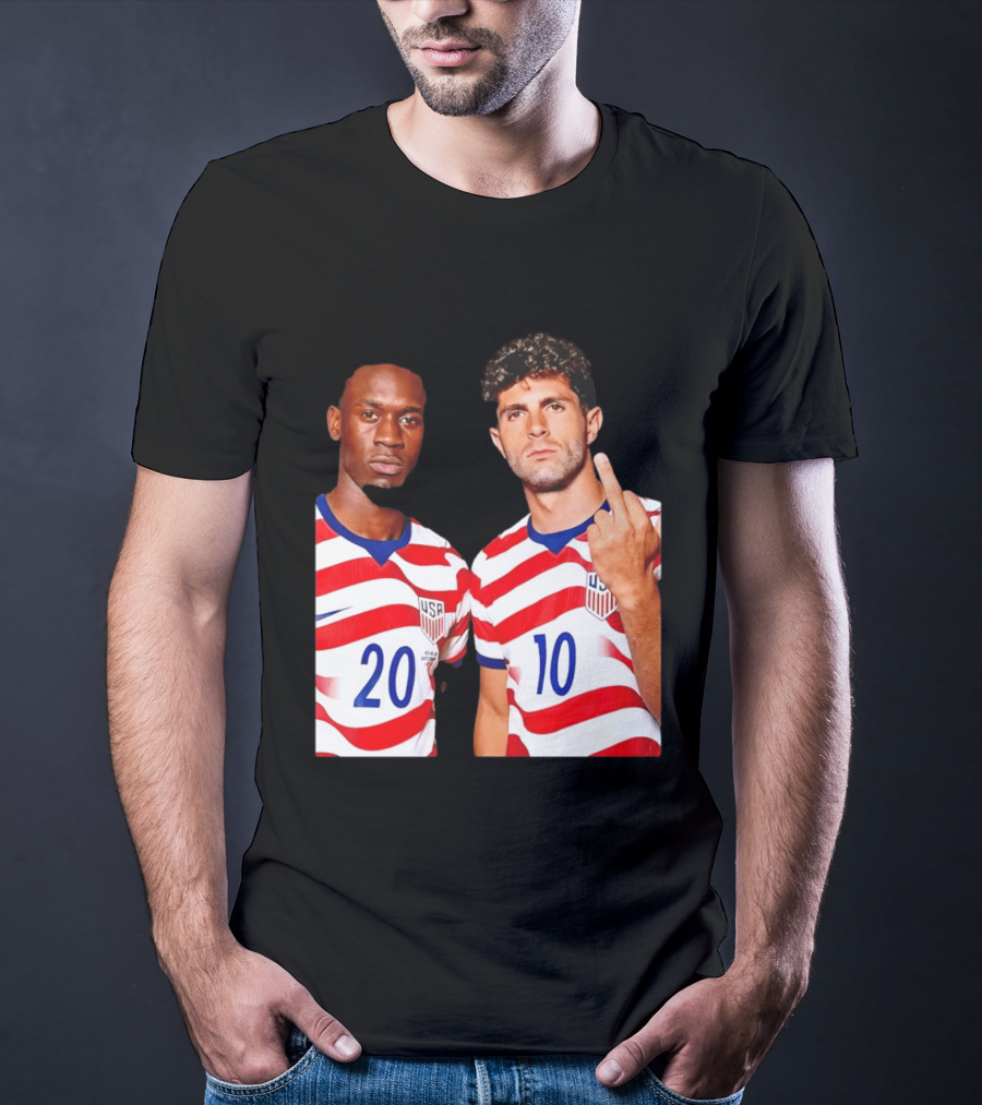 Christian Pulisic Folarin Balogun USMNT Soccer Iconic Gesture T-Shirt