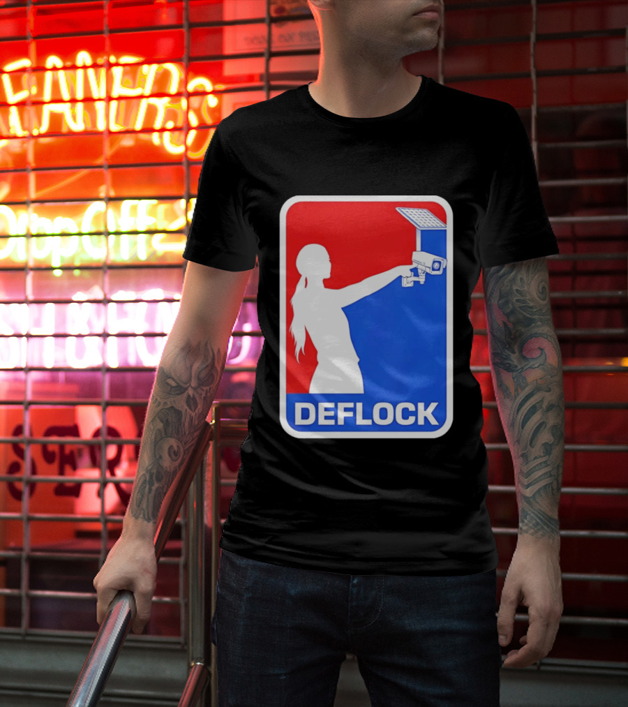Deflock Woman Pointing At Security Camera T-Shirt