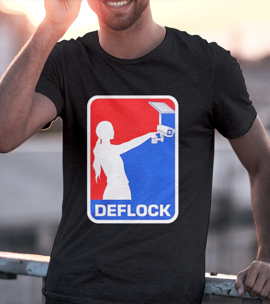 Deflock Woman Pointing At Security Camera T-Shirt