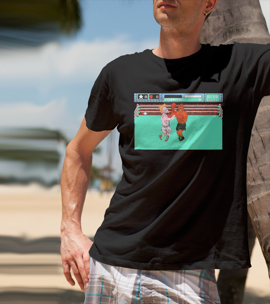 Punch Out NES Classic Mike Tyson Boxing Scene Retro 8 Bit Video Game T-Shirt