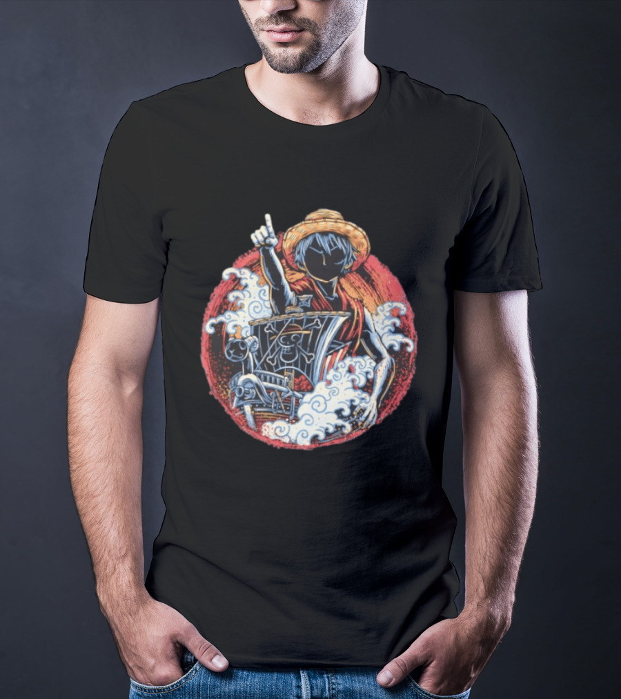 Monkey D Luffy Going Merry One Piece Anime Characters Pirate Ship Adventure T-Shirt