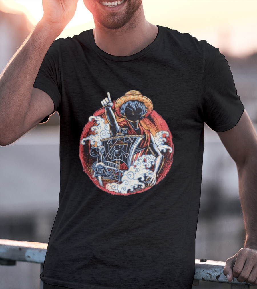 Monkey D Luffy Going Merry One Piece Anime Characters Pirate Ship Adventure T-Shirt