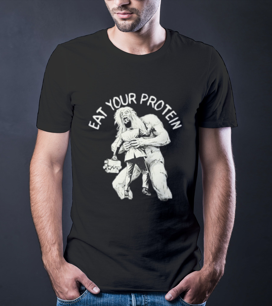 Eat Your Protein Bigfoot Hugging Businessman T-Shirt
