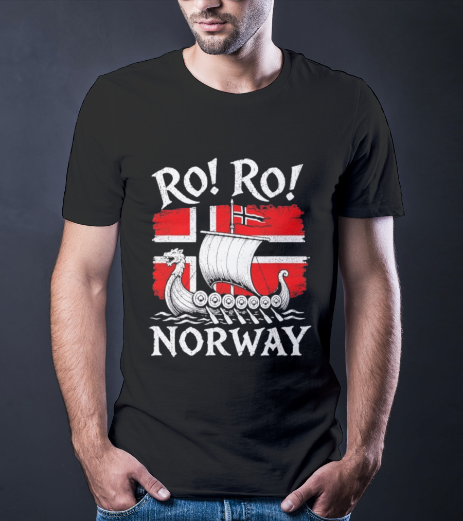 Ro Ro Norway Viking Longship Flag T-Shirt