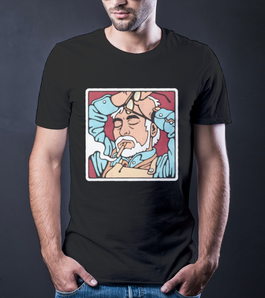 Hayao Miyazaki Smoking Studio Ghibli Filmmaker Animation Mens Casual T-Shirt