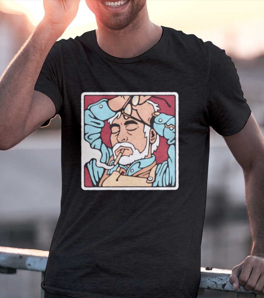 Hayao Miyazaki Smoking Studio Ghibli Filmmaker Animation Mens Casual T-Shirt