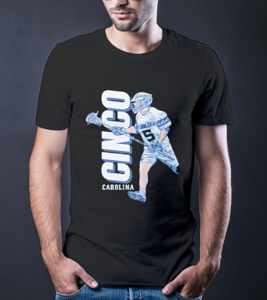 Cinco Carolina Peter Thomann Lacrosse Player Number 5 T-Shirt