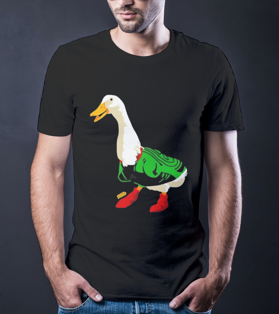Y Si Si Duck Funny Quirky Cartoon Character In Bright Outfit T-Shirt