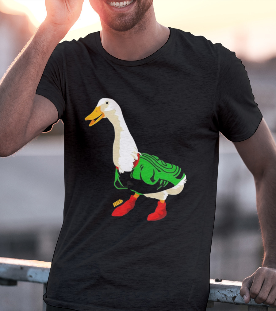 Y Si Si Duck Funny Quirky Cartoon Character In Bright Outfit T-Shirt