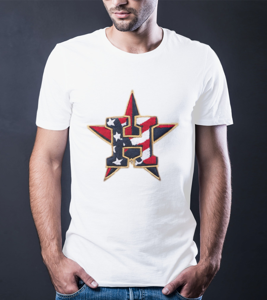 Astros Patriotic American Flag 2026 4th Of July Star H T-Shirt