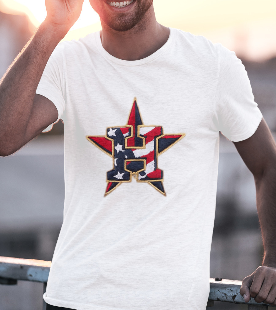 Astros Patriotic American Flag 2026 4th Of July Star H T-Shirt