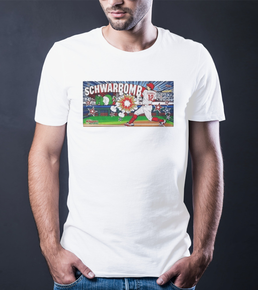 Schwarbomb Kyle Schwarber 12 Phillies MLB Phillie Phanatic Explosion Comic T-Shirt