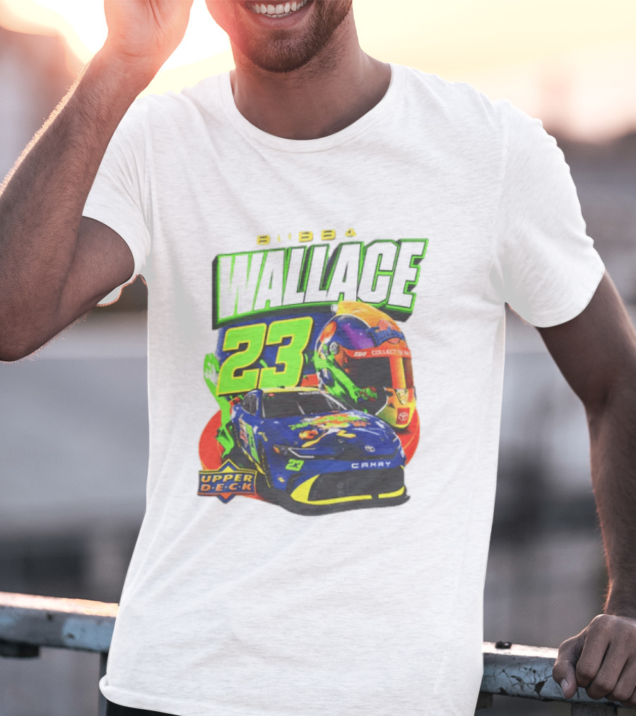 Bubba Wallace 23XI Racing Upper Deck Collectibles NASCAR Camry Helmet T-Shirt