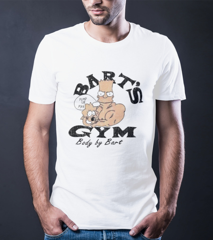 BART'S GYM Body By Bart Cartoon Characters T-Shirt