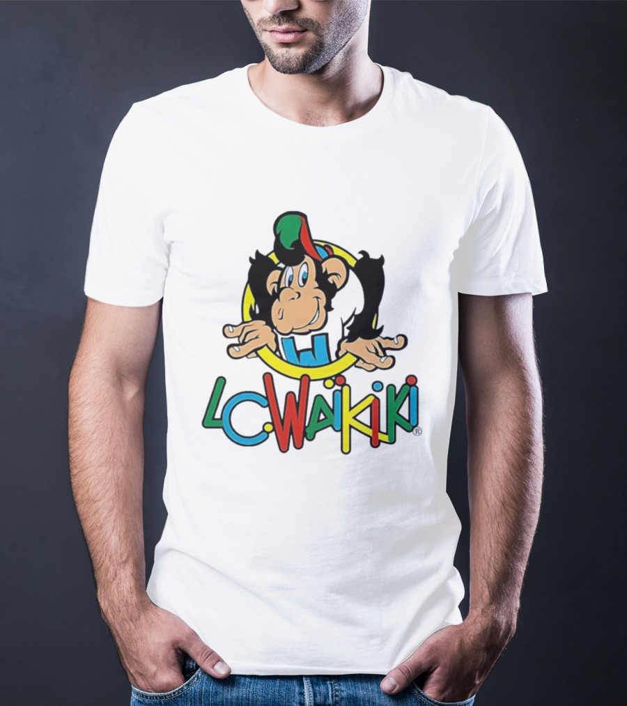 LC Waikiki Colorful Cartoon Monkey T-Shirt