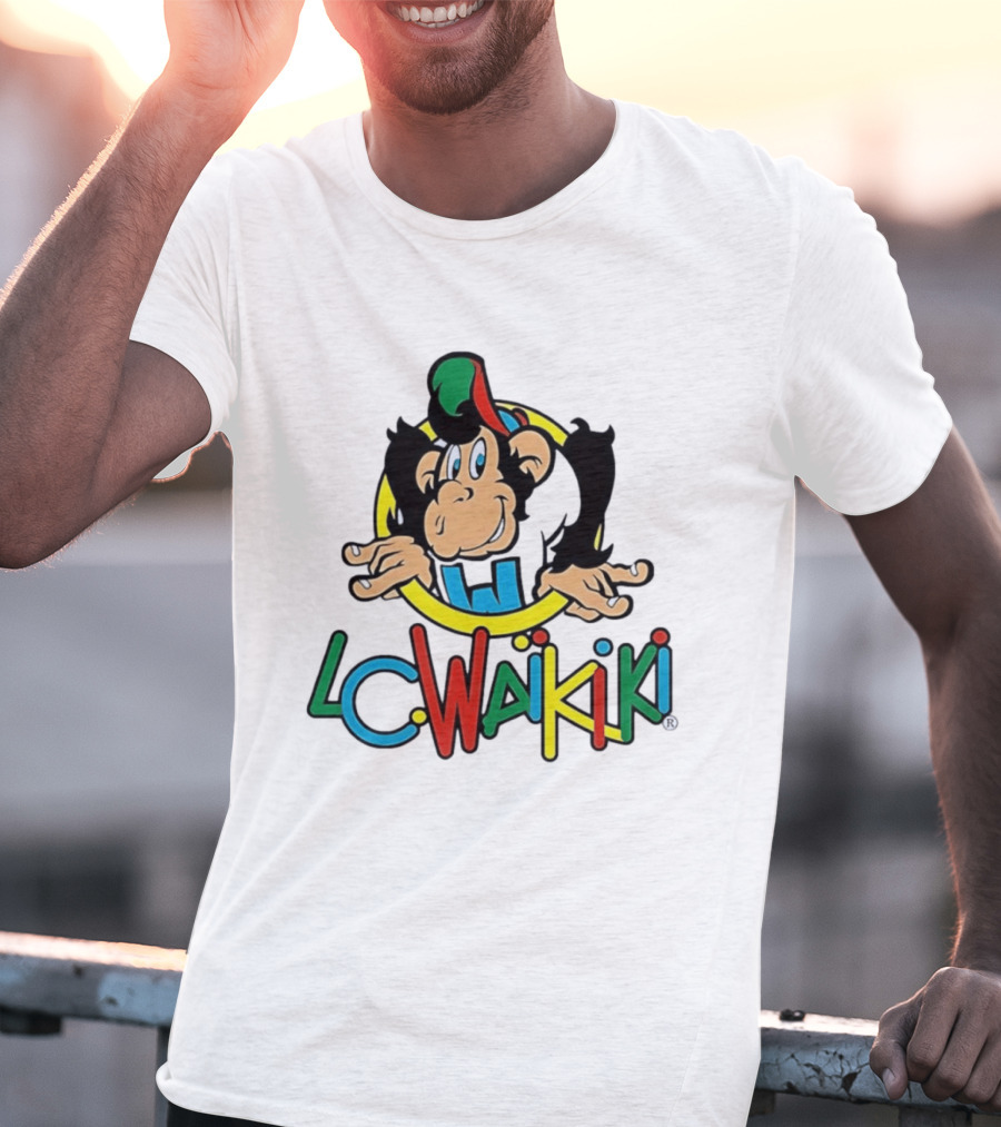 LC Waikiki Colorful Cartoon Monkey T-Shirt
