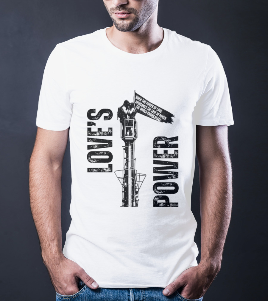 Love's Power Angela Nikolau And Ivan Beerkus Tower Embrace T-Shirt