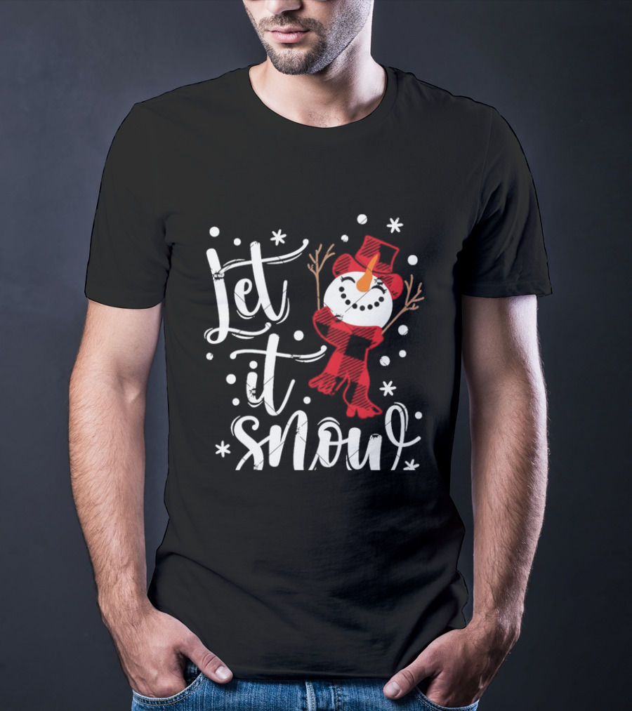 Let It Snow Red Snowman Christmas Magic T-Shirt