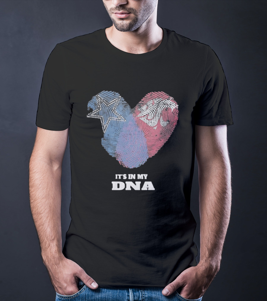 Cowboys Texas Tech Red Raiders It's In My DNA Fingerprint Heart T-Shirt