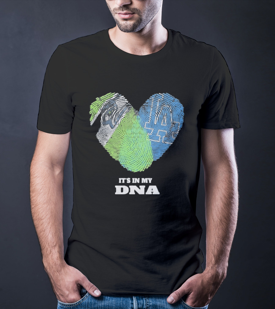 It's In My DNA Seattle Seahawks Los Angeles Dodgers Fingerprint T-Shirt