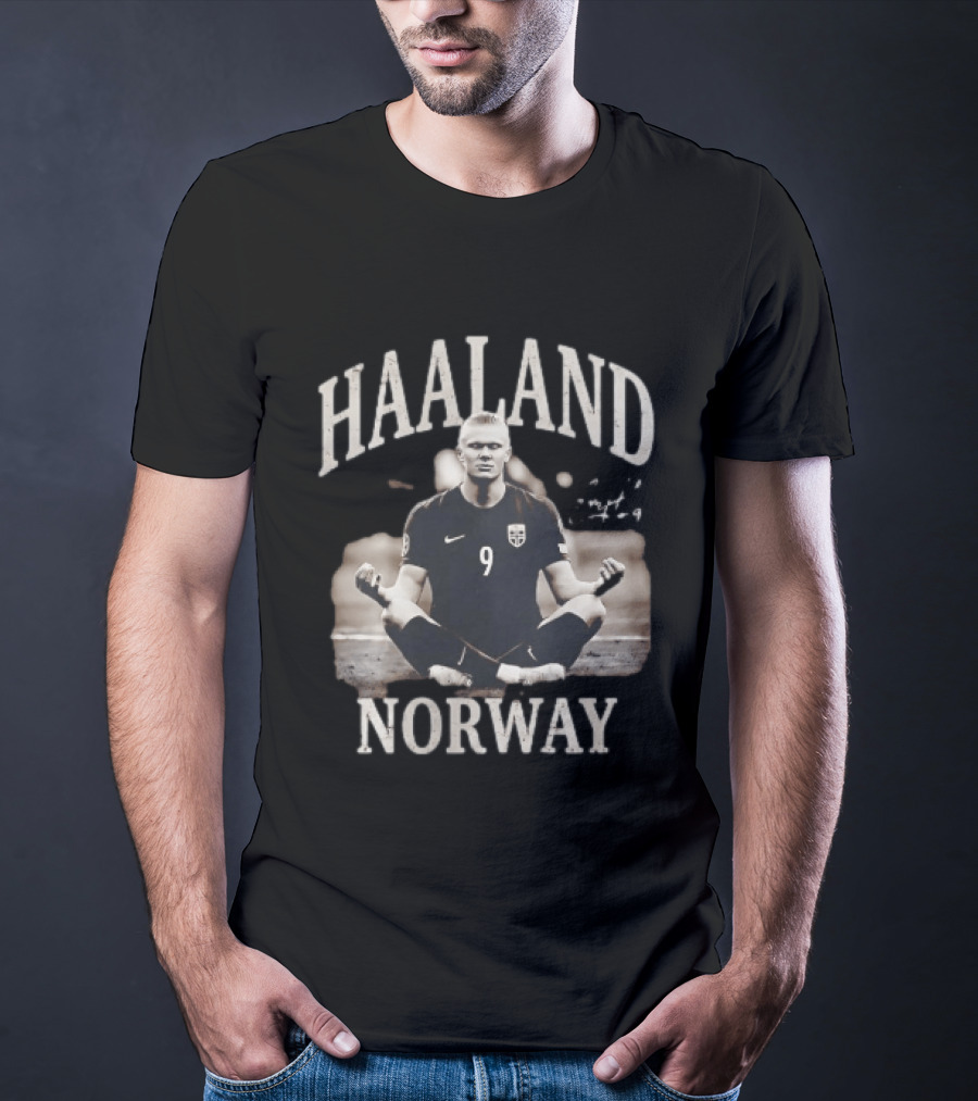Haaland Meditating Norway Soccer Number 9 T-Shirt