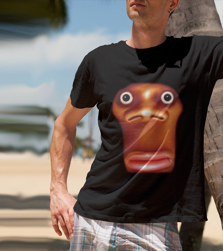 Stop Looking At Me Face Staring Meme Brown Expression T-Shirt