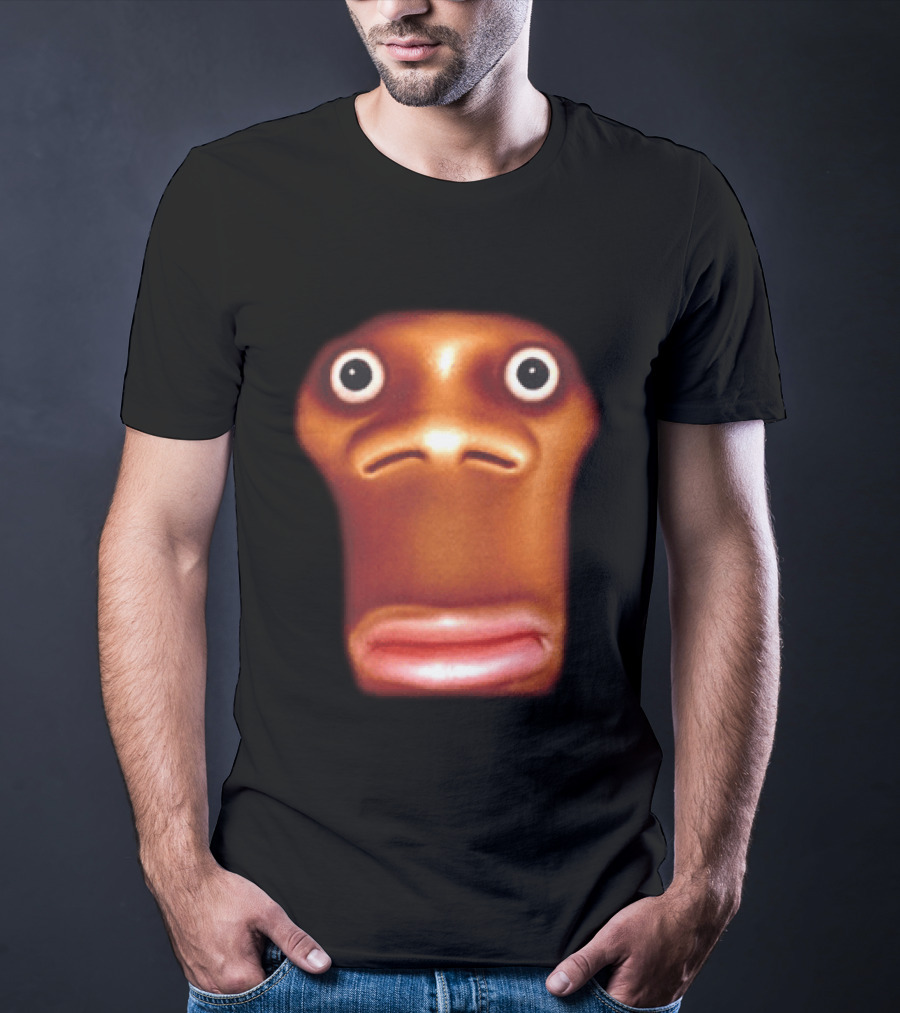 Stop Looking At Me Face Staring Meme Brown Expression T-Shirt
