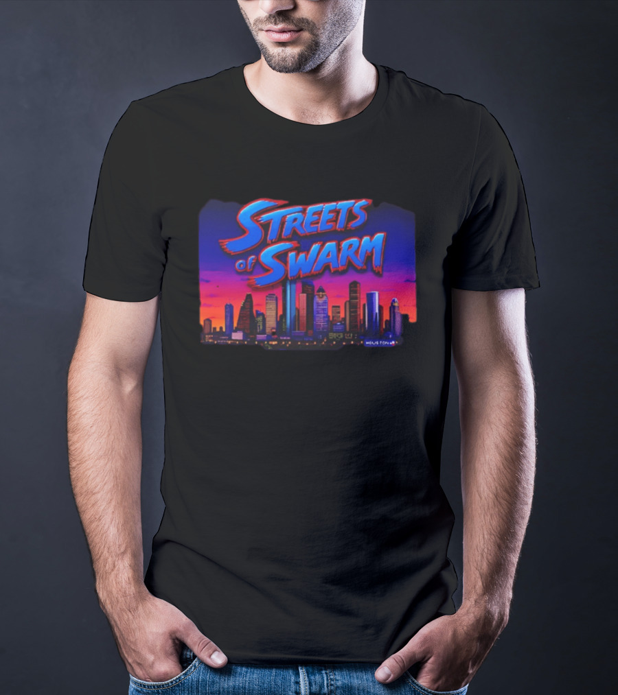 Streets Of Swarm Houston Texans Arcade Skyline Skyline T-Shirt