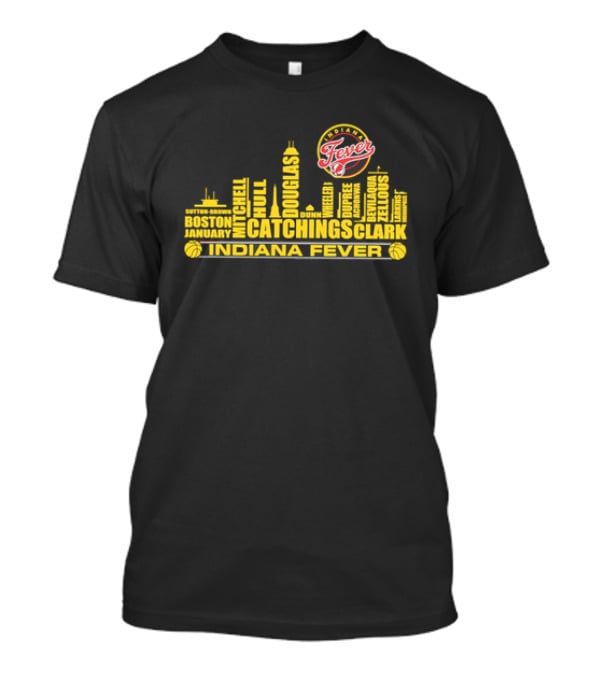 Indiana Fever Tamika Catchings Skyline WNBA Roster T-Shirt