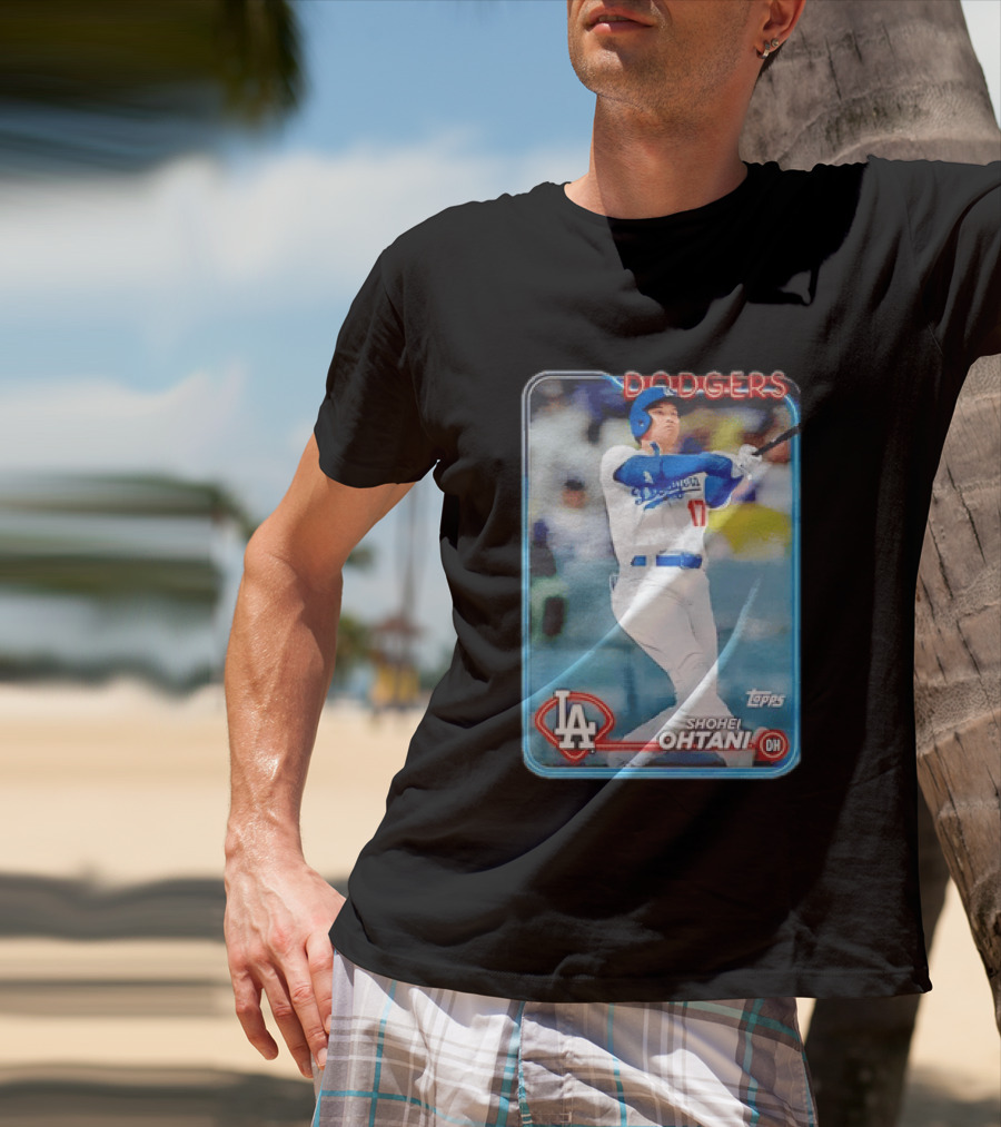 Topps Shohei Ohtani LA Dodgers Batter Neon Script T-Shirt