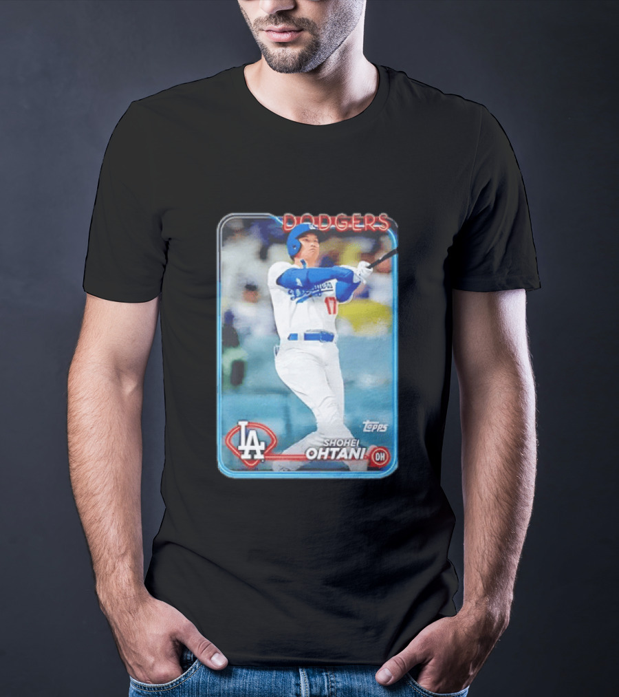 Topps Shohei Ohtani LA Dodgers Batter Neon Script T-Shirt