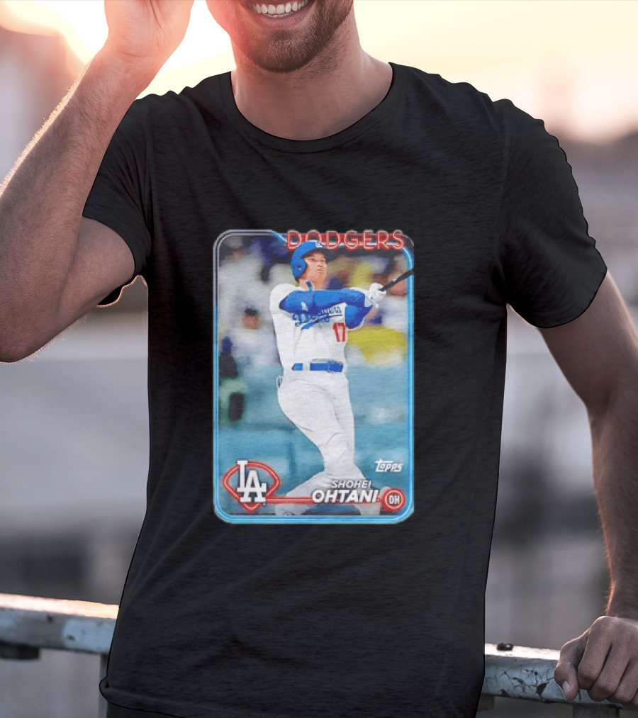 Topps Shohei Ohtani LA Dodgers Batter Neon Script T-Shirt