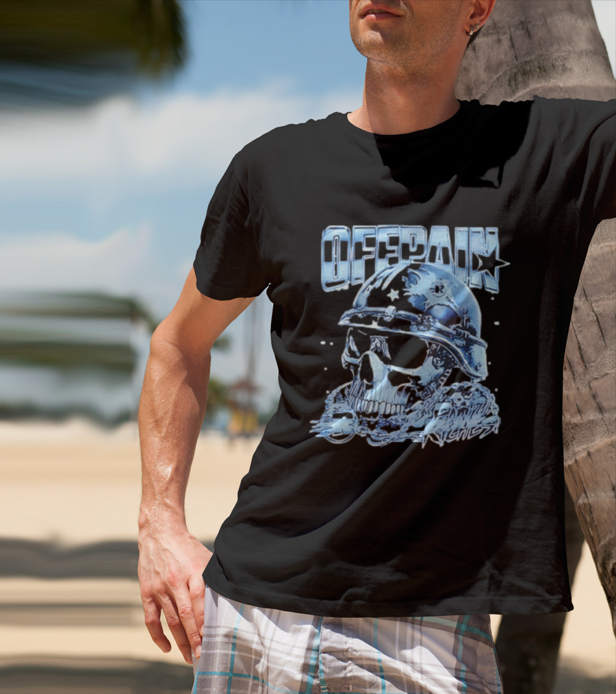 Offpain Riches Skull Helmet Military Style Star T-Shirt