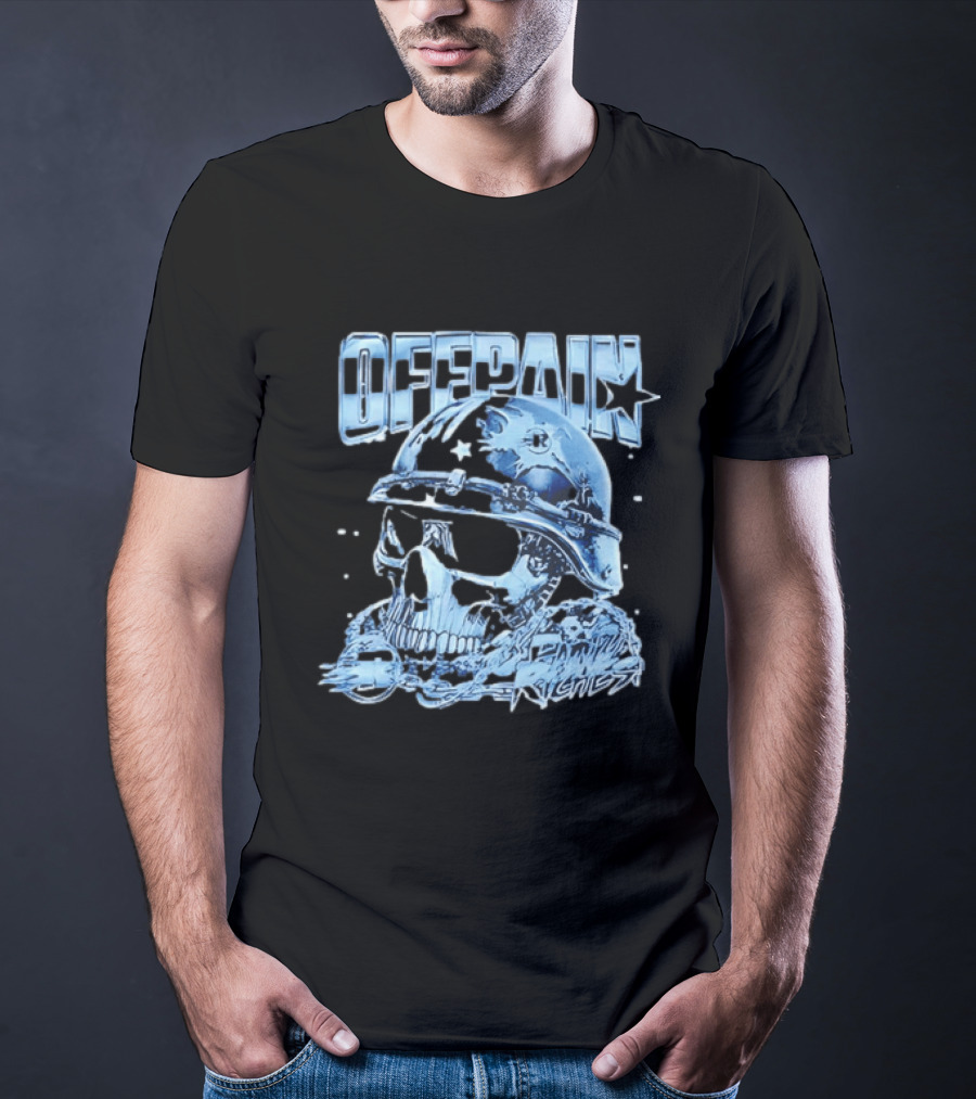 Offpain Riches Skull Helmet Military Style Star T-Shirt