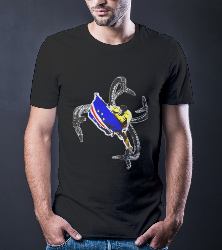 Vozinha Cape Verde National Team Doctor Octopus Mashup Soccer Flag Combination T-Shirt