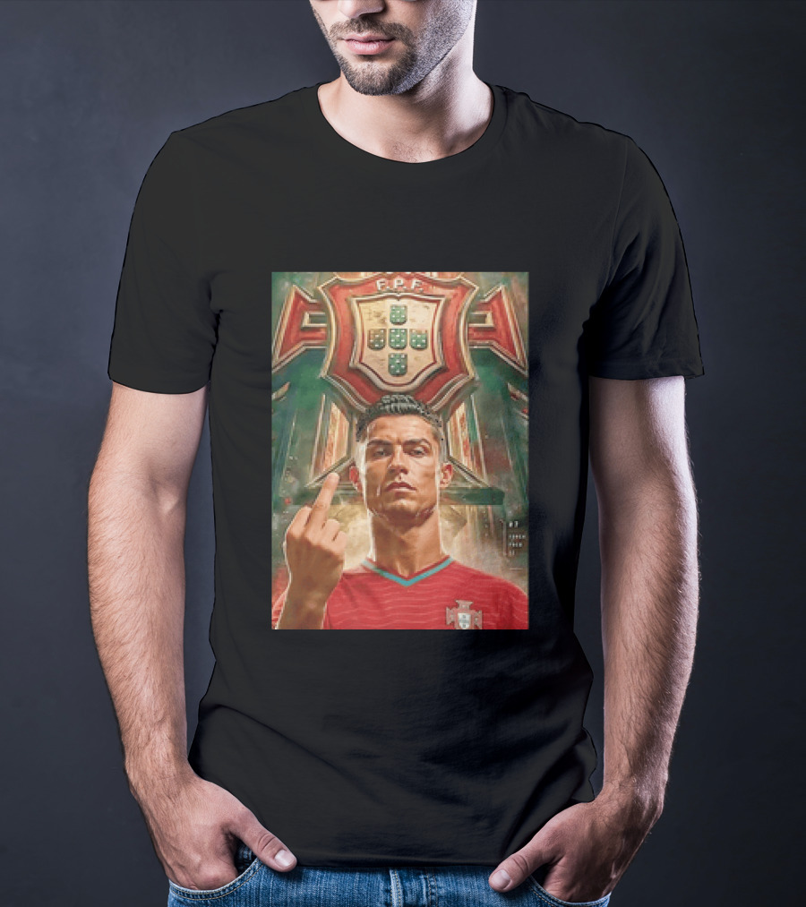 Portugal Soccer CR7 Gesture FIFA Crest T-Shirt