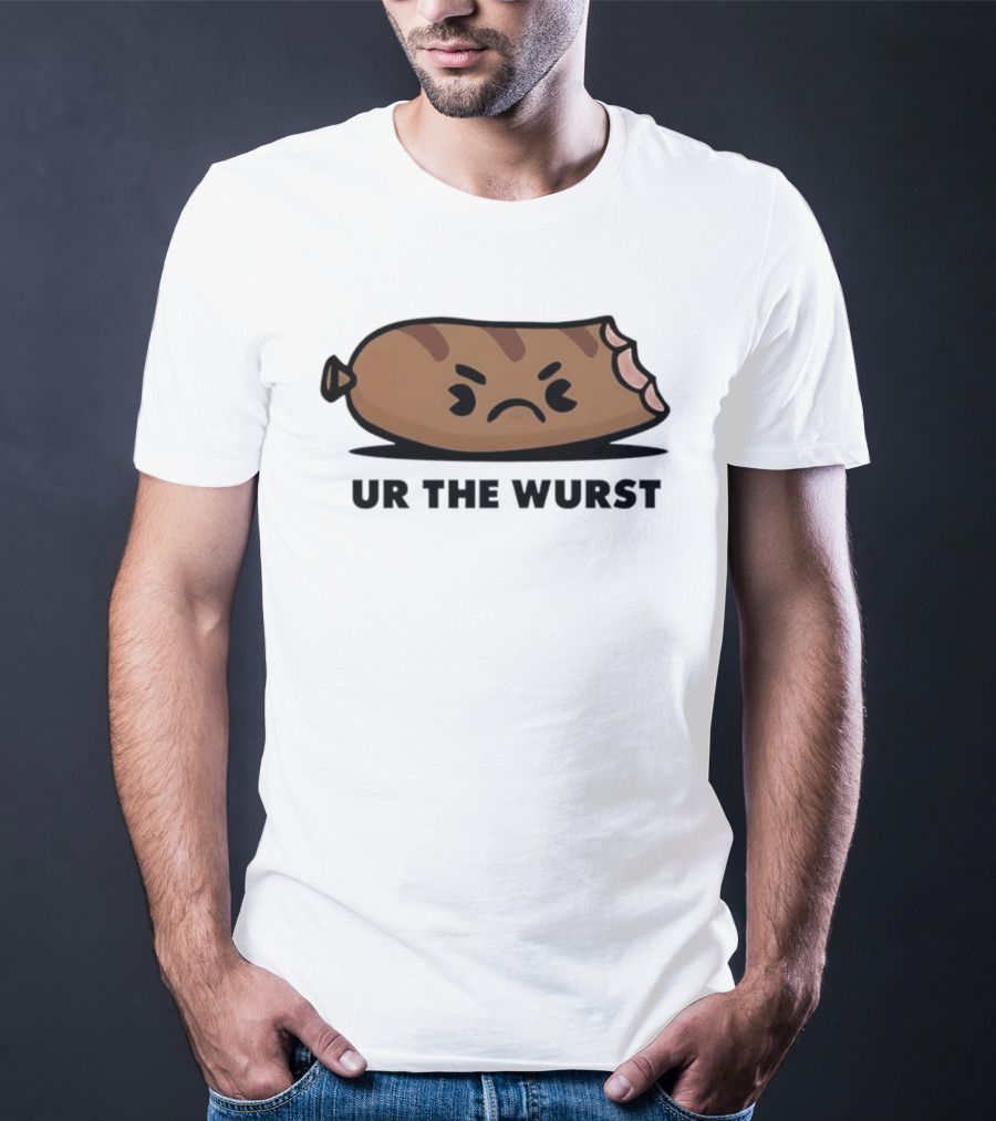 Angry Sausage Ur The Wurst Pun Humor T-Shirt