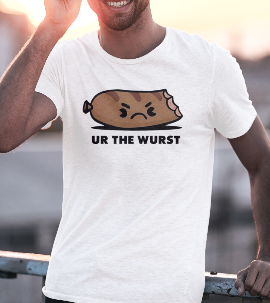 Angry Sausage Ur The Wurst Pun Humor T-Shirt