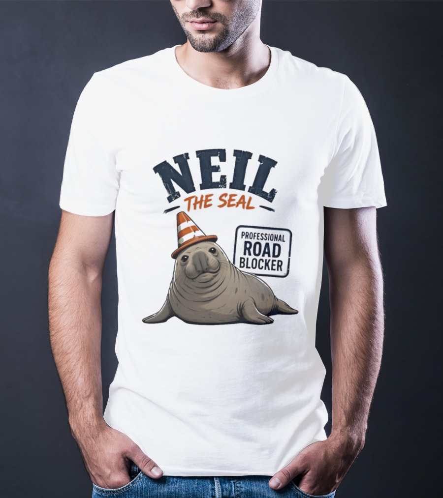 Neil The Seal Traffic Cone Hat Professional Road Blocker T-Shirt