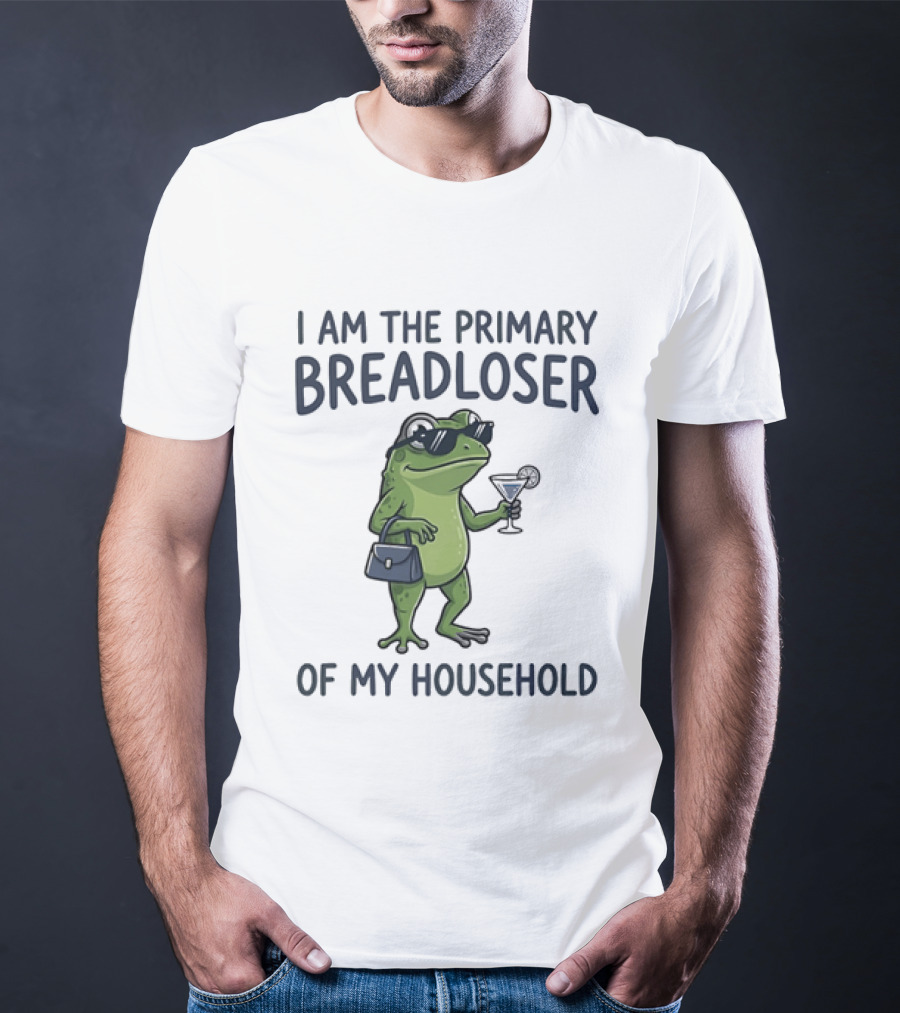 I Am The Primary Breadloser Frog Drinking Cocktail With Handbag And Shades T-Shirt