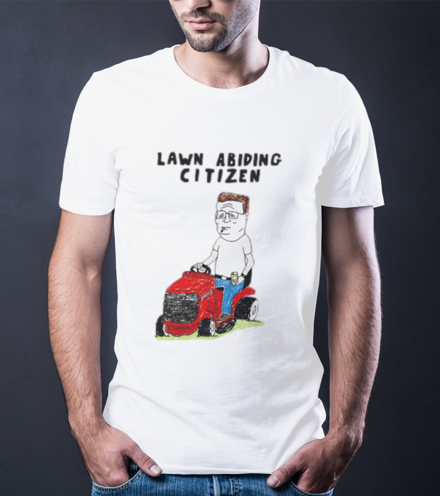 Lawn Abiding Citizen Hank Hill Cartoon Riding Mower Image T-Shirt