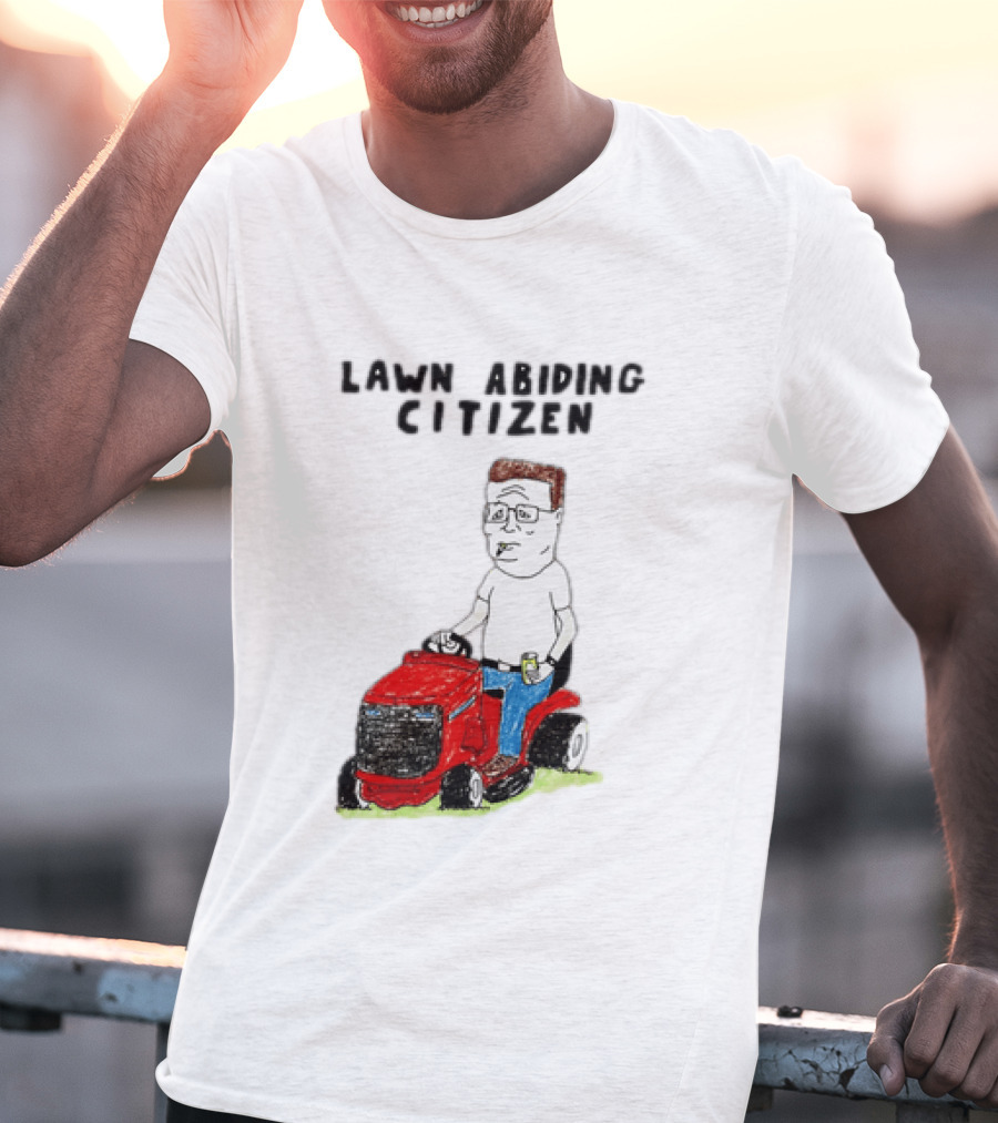Lawn Abiding Citizen Hank Hill Cartoon Riding Mower Image T-Shirt
